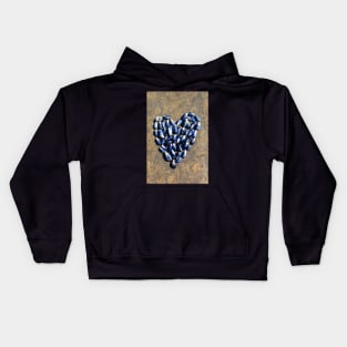 A heart made out of muscle shells Kids Hoodie